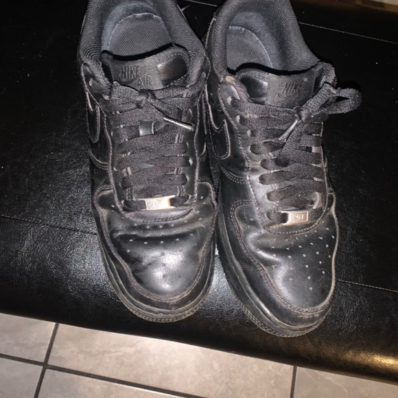 Black Nike Air Force 1s All Black - Picture 6 of 6